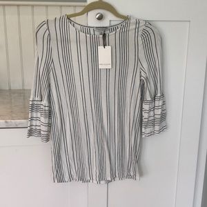 Green envelope striped top